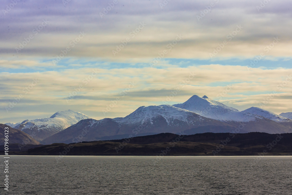 scottish west coast mountains viewed from sea scottish west coast mountains viewed from sea