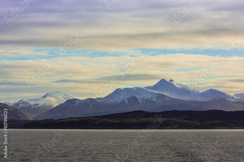 scottish west coast mountains viewed from sea