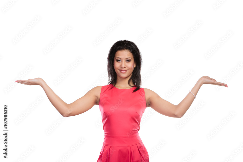 woman girl mixed race holding open palms woman girl mixed race holding open palms