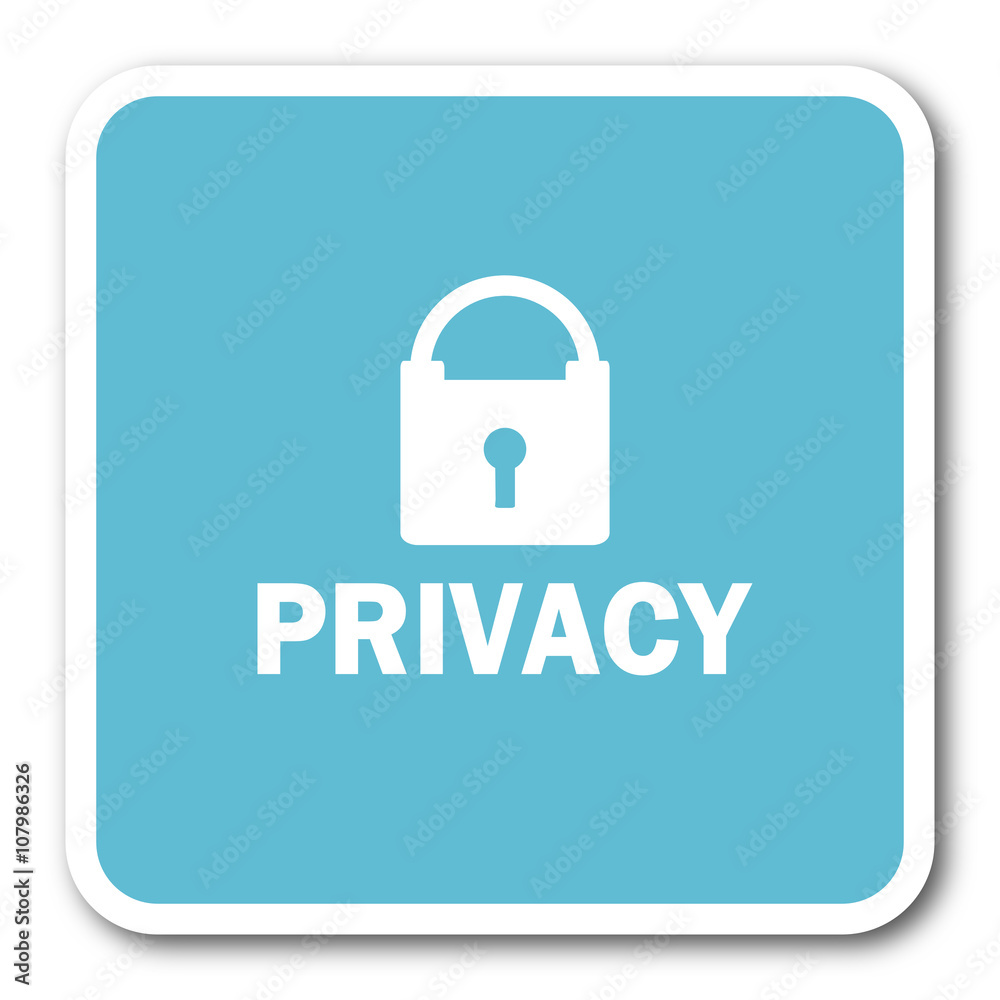 privacy blue square internet flat design icon privacy blue square internet flat design icon
