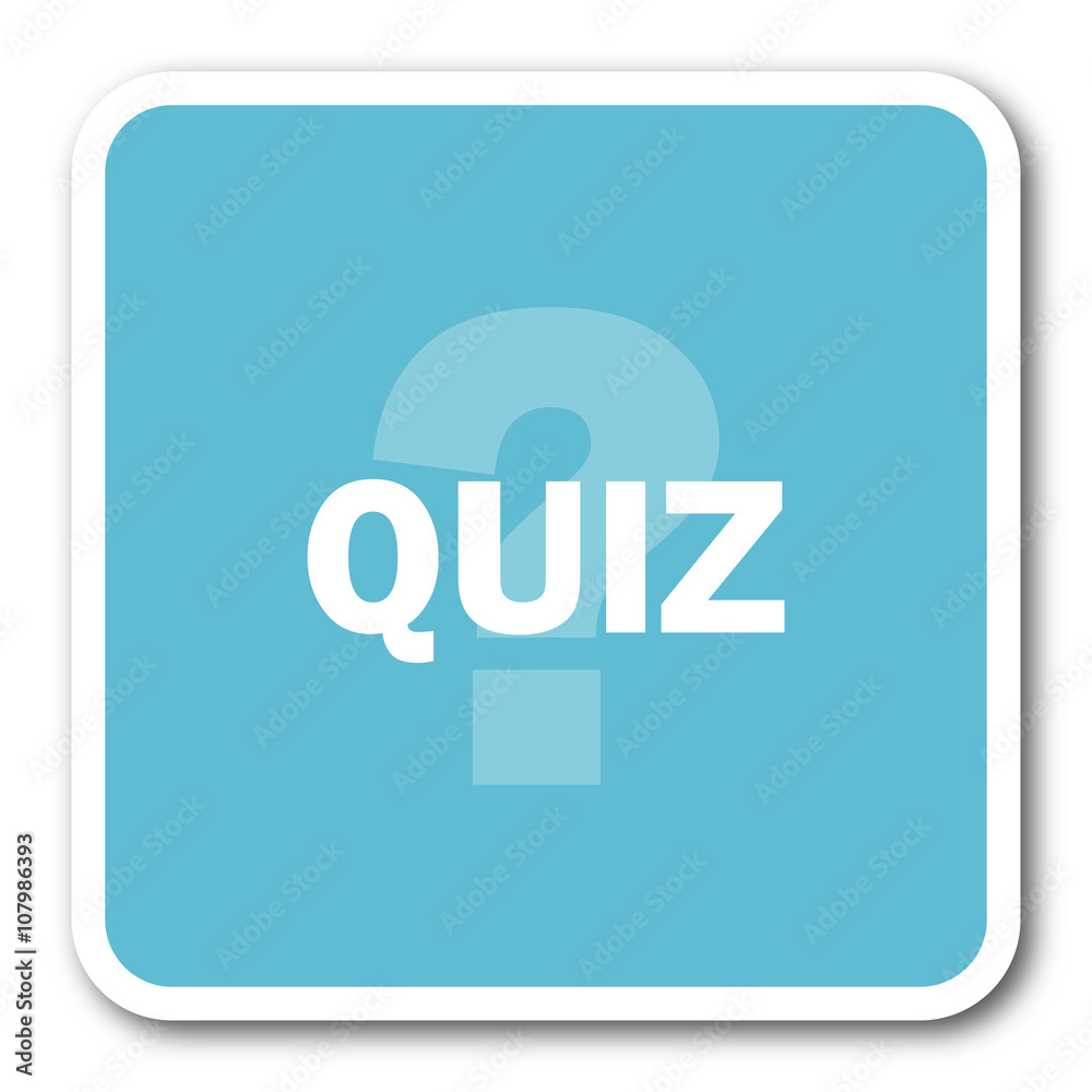 quiz blue square internet flat design icon quiz blue square internet flat design icon