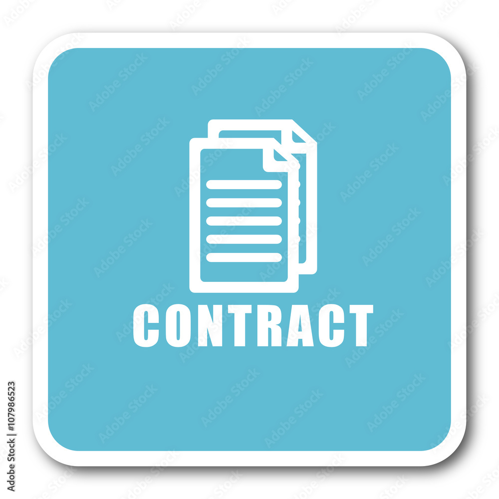 contract blue square internet flat design icon contract blue square internet flat design icon