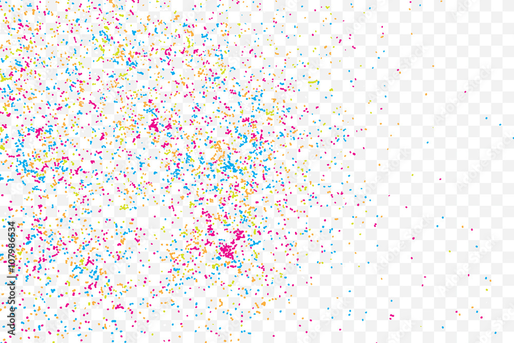 Transparent background with many falling tiny round random confetti, glitter and serpentine pieces blow and sprayed on transparent background. Isolated. Transparent background with many falling tiny round random confetti, glitter and serpentine pieces blow and sprayed on transparent background. Isolated.