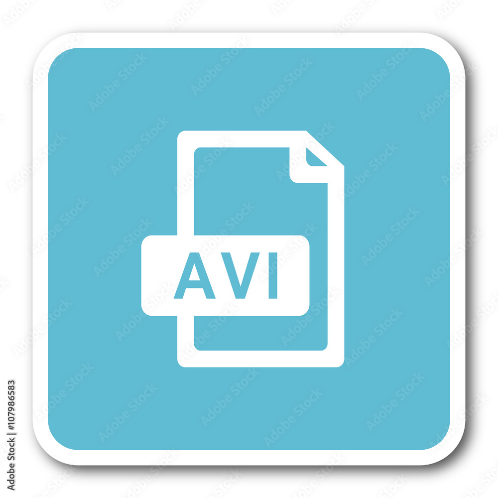 avi file blue square internet flat design icon avi file blue square internet flat design icon