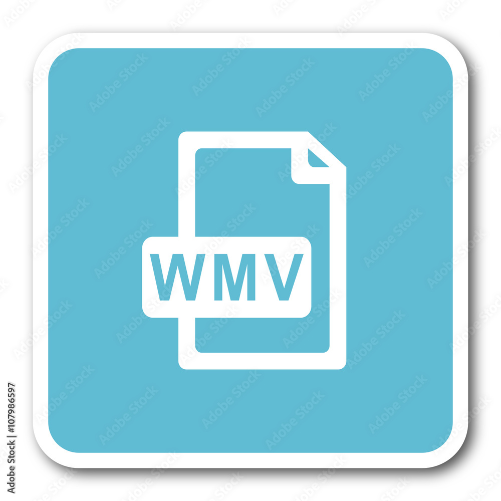 wmv file blue square internet flat design icon wmv file blue square internet flat design icon