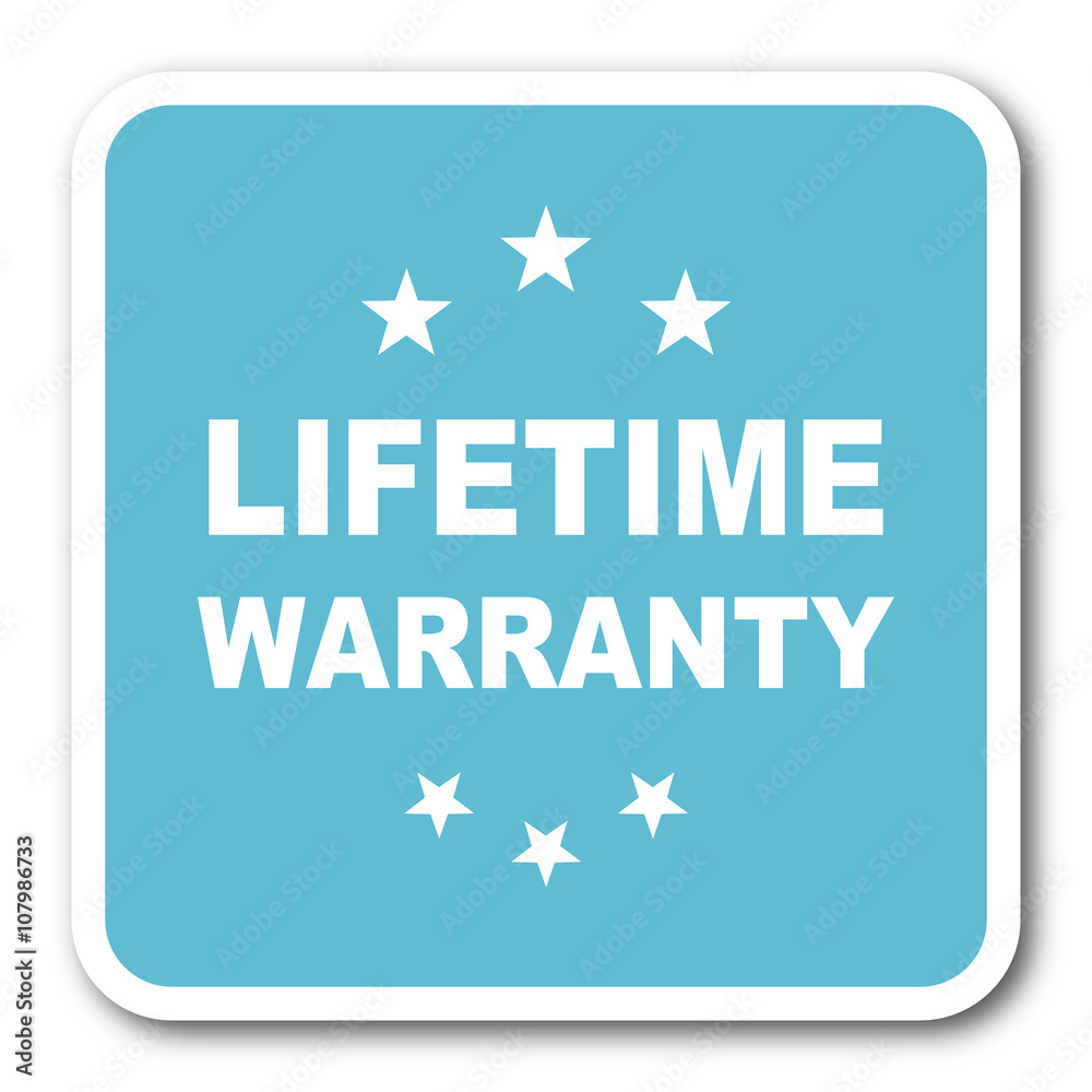 lifetime warranty blue square internet flat design icon lifetime warranty blue square internet flat design icon