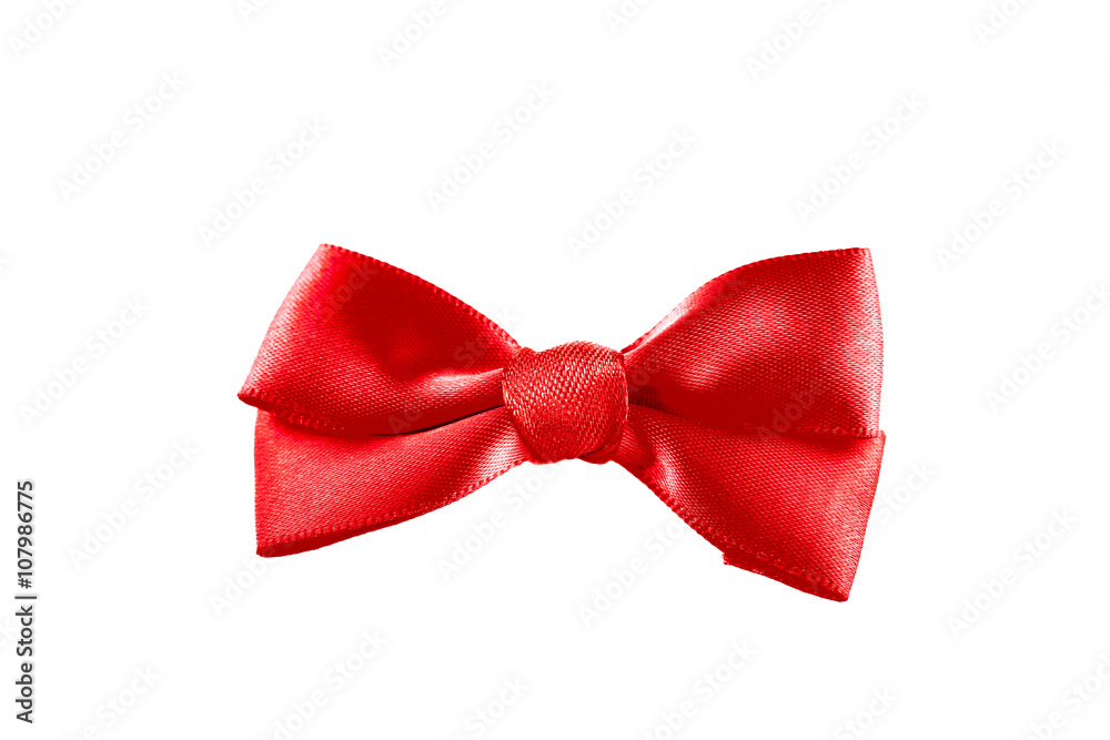 Red ribbon bow isolated on white Red ribbon bow isolated on white