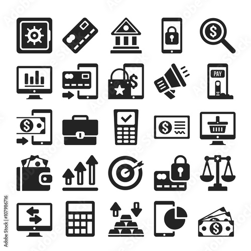Business and banking icons set