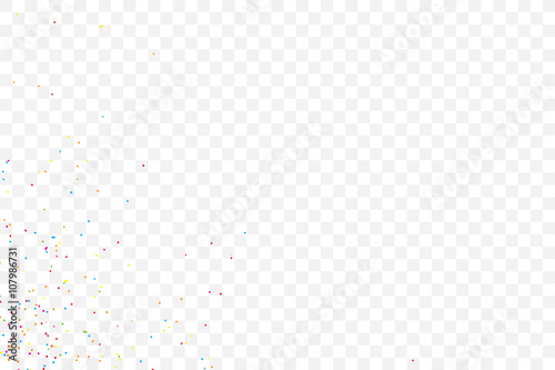 Abstract colorful confetti background. Isolated on transparent background. Holiday illustration.