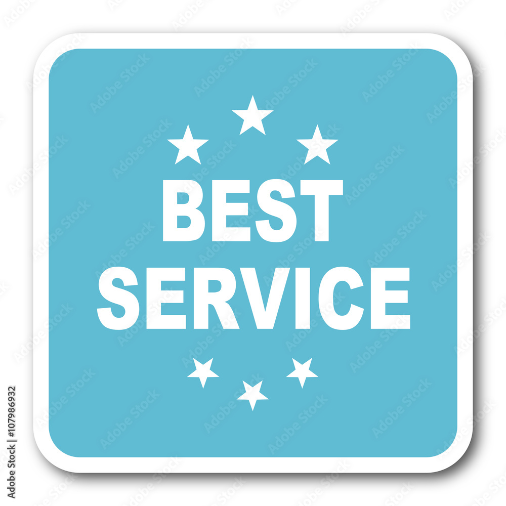 best service blue square internet flat design icon best service blue square internet flat design icon