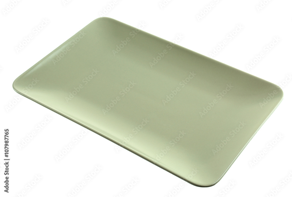 Rectangular ceramic dish, isolated on white Rectangular ceramic dish, isolated on white
