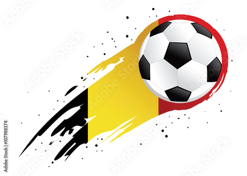 Soccer Ball With Abstract Belgium Insignia Background
