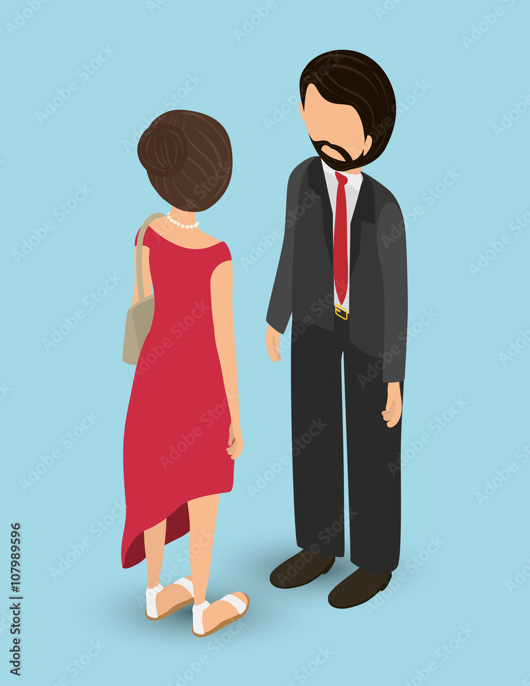 Isometric people graphic design, vector illustration