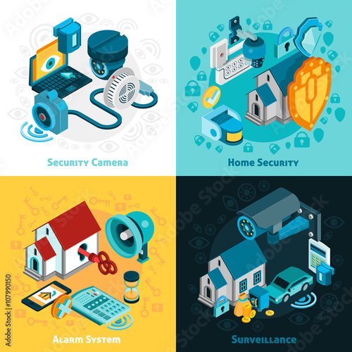 Security System Concept Icons Set 