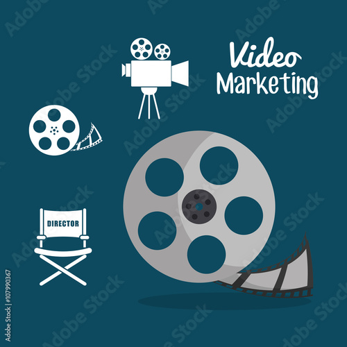 Video Marketing graphic design, vector illustration