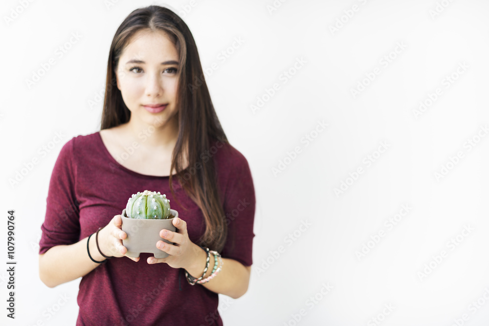 Growing Nature Botany Relaxing Fresh Girl Calm Concept