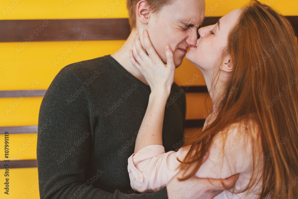 Fototapeta premium Young couple hugging