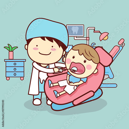  doctor checking child tooth