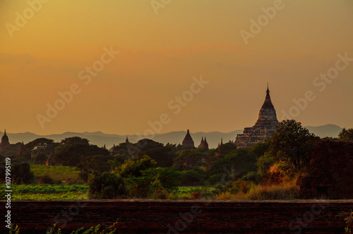  Ta Bet Kya at sunset. Bagan. Myanmar photo