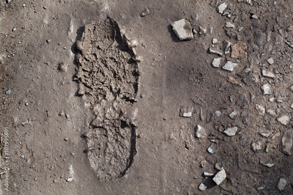 footprint rain Stock Photo | Adobe Stock