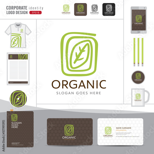 Abstract leaf logo design,Organic elegant logo design,Corporate identity concept for organic shop,restaurant,vector illustrator