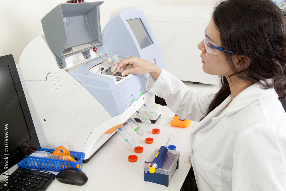 Female scientist in a research lab Female scientist in a research lab