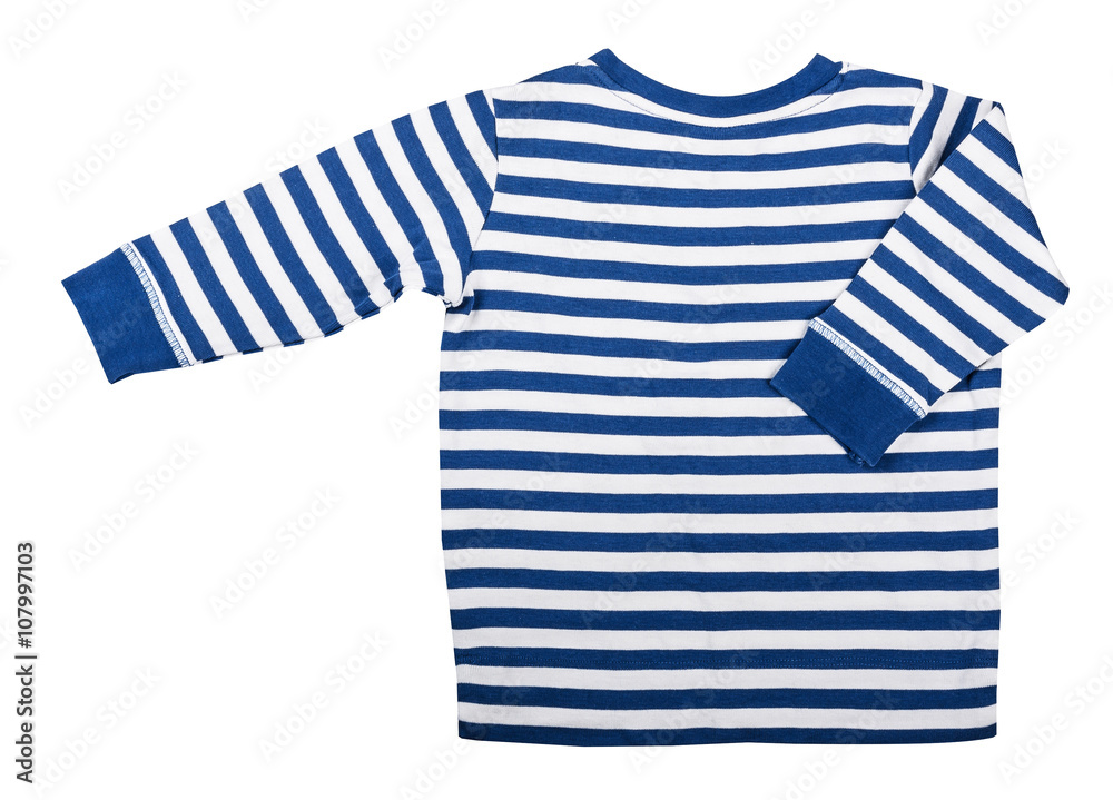 Children's wear -  kid's blue striped long sleeve isolated on the white background
