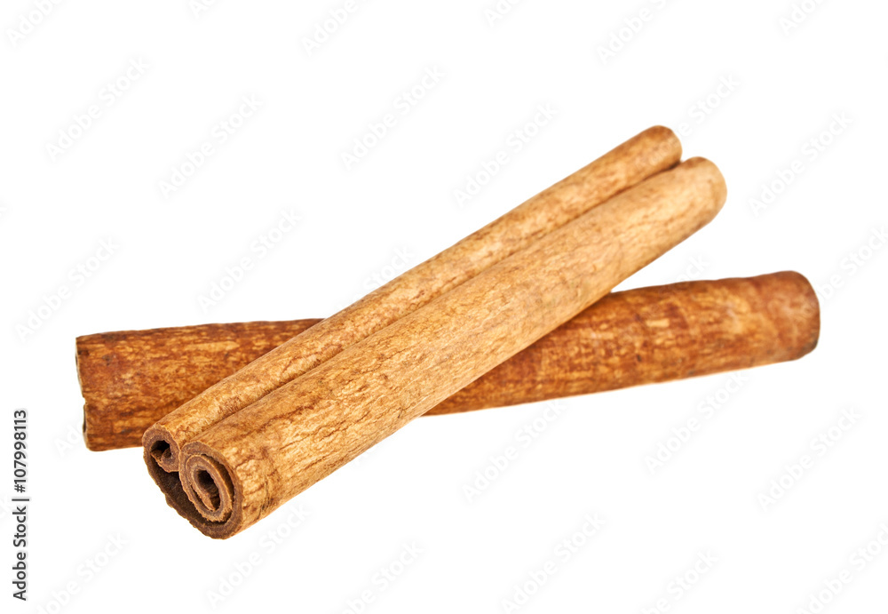 Cinnamon sticks isolated on a white background Cinnamon sticks isolated on a white background