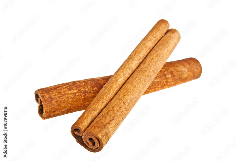 Cinnamon sticks isolated on a white background Cinnamon sticks isolated on a white background