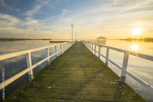 wooden pier by the sea 