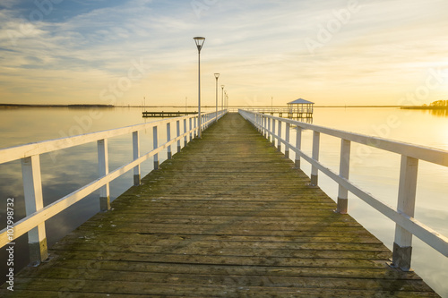 wooden pier by the sea 