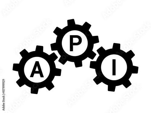 API / application program interface flat icon for apps and websites