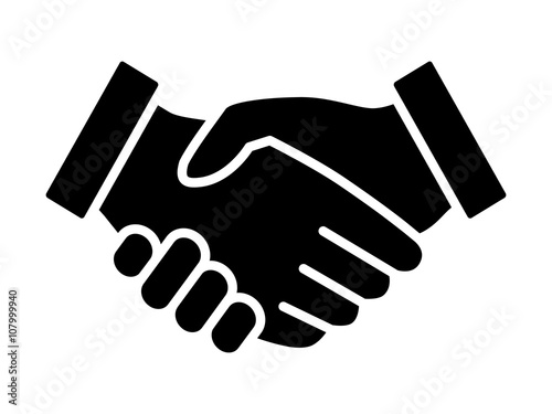 Photo Business agreement handshake or friendly handshake line art icon for apps and we