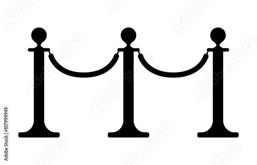 Stand barrier / stanchion ropes flat icon
