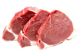 fresh beef pulp on a white background