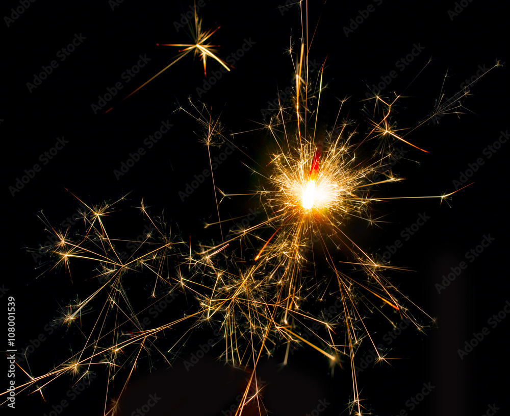 sparks of fire on a black background