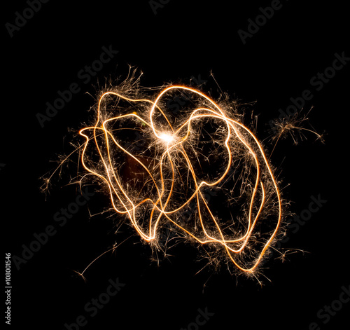 sparks of fire on a black background