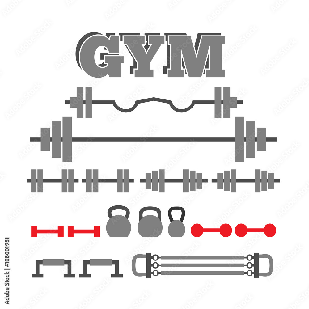 set of sport gym equipment icons. barbell dumbbell kettle bell isolated on white background set of sport gym equipment icons. barbell dumbbell kettle bell isolated on white background