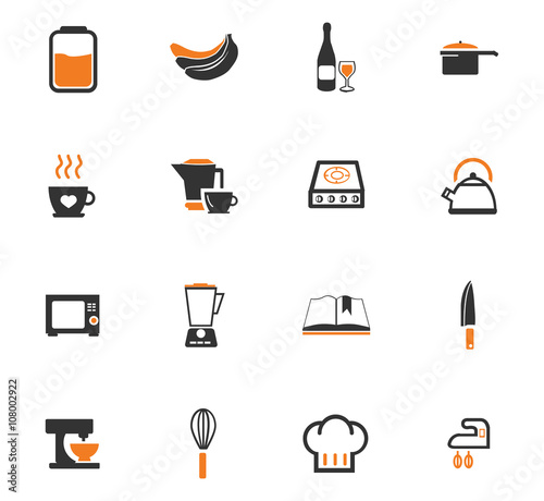 Food and kitchen icons set