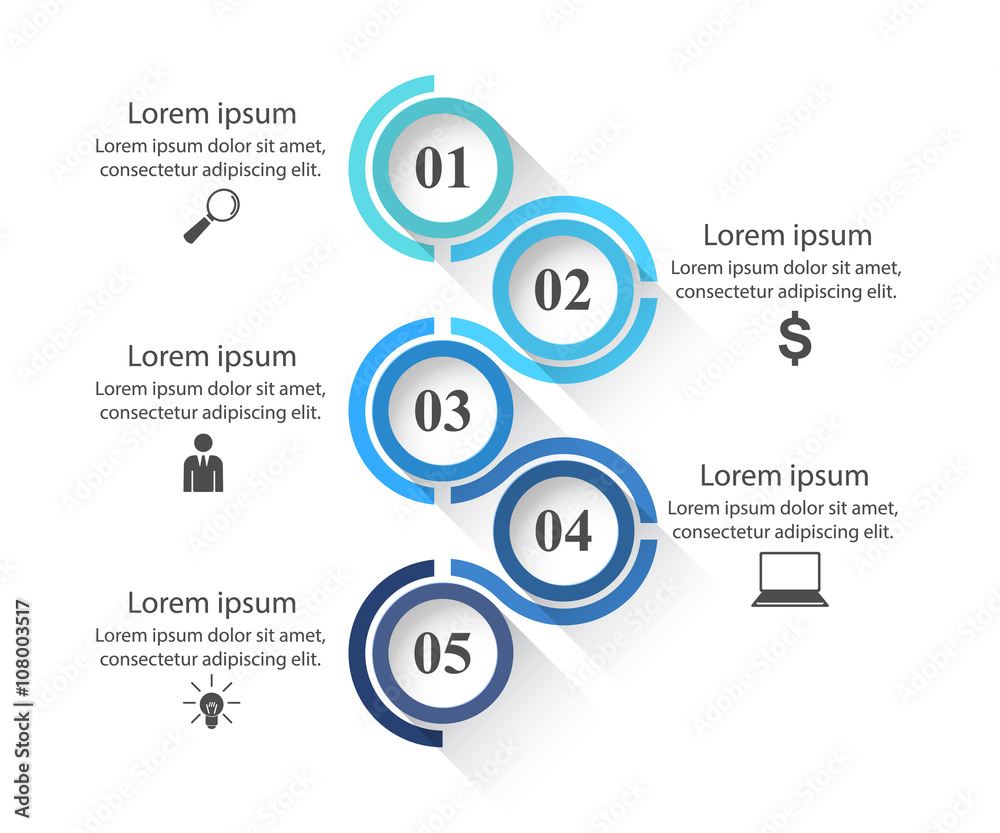 Naklejka premium 3D infographic design template and marketing icons.