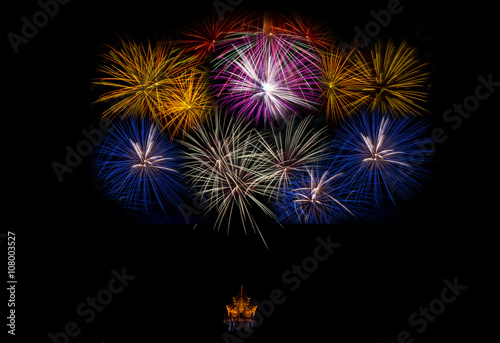 Fireworks light up the sky,Five Fireworks © RAYBON