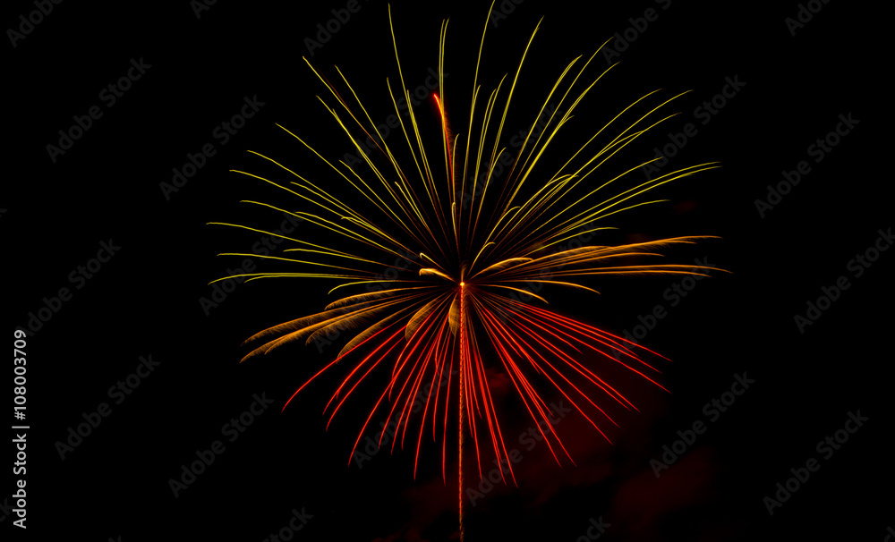 Fireworks light up the sky,Five Fireworks Fireworks light up the sky,Five Fireworks