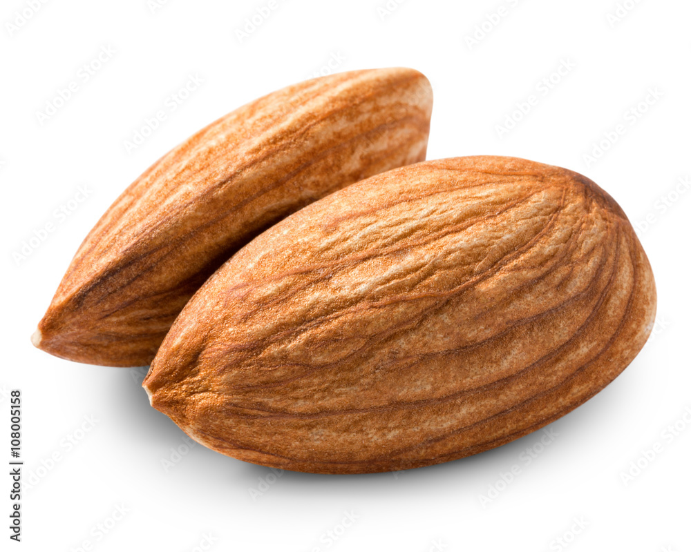 Two almonds nuts Two almonds nuts