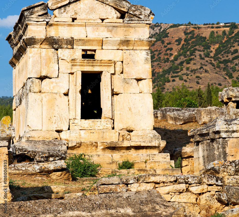 and the roman temple history pamukkale    old construction in as