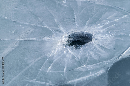 Texture of ice of Sea of Japan.