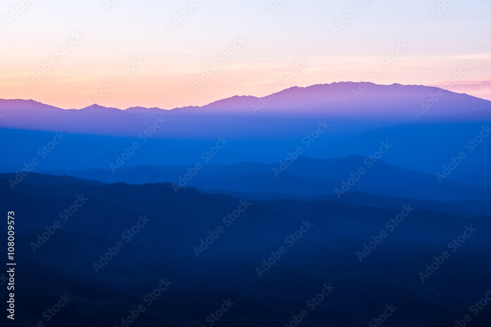 mountains at sunset