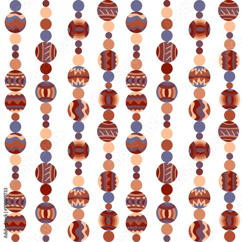 Seamless pattern with different ethnic beads