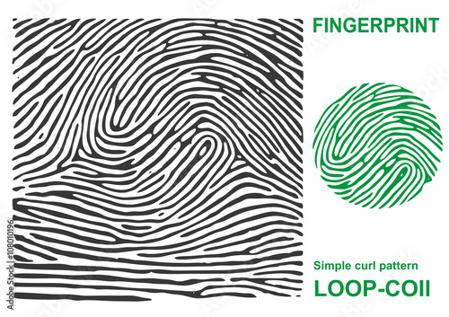 Black fingerprint shape secure. identification ID finger. Vector illustration