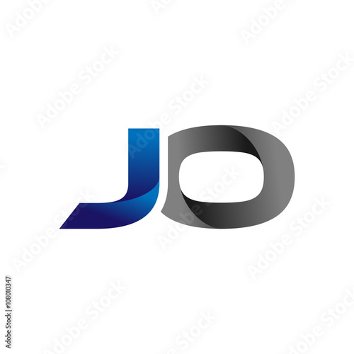 Modern Simple Initial Logo Vector Blue Grey Letters jo