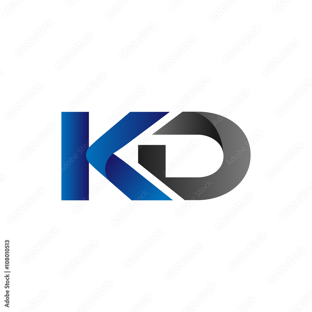 Modern Simple Initial Logo Vector Blue Grey Letters kd Modern Simple Initial Logo Vector Blue Grey Letters kd